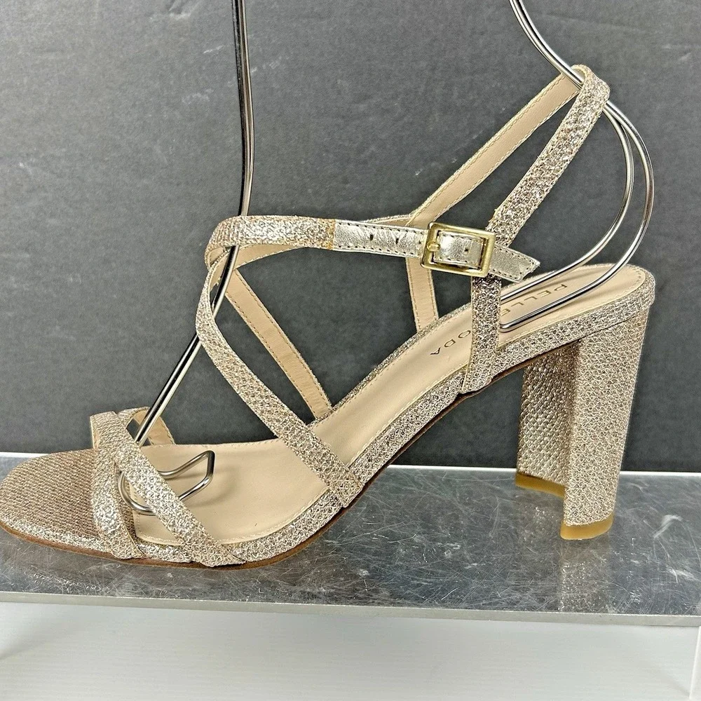Pelle Moda Size 6.5 Gold Glitter Sparkly NEW Noreen Strap 3
